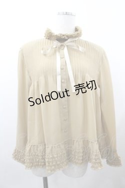 画像1: KANEKO ISAO / フリル立ち襟ブラウス  ベージュ I-26-01-18-018-EL-BL-SA-ZI