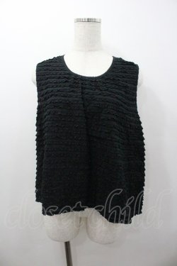 画像1: WONDERFUL WORLD / ピコフリルノースリーブブラウス  ブラック I-26-01-18-003-LO-BL-SA-ZI