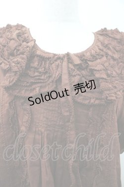 画像3: WONDERFUL WORLD / ピコフリル襟半袖ブラウス  ブラウン I-26-01-18-020-LO-BL-SA-ZI