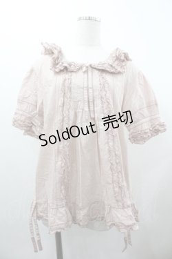 画像1: PINK HOUSE / ピコフリルプルブラウス  ピンク I-26-01-18-024-LO-BL-SA-ZI