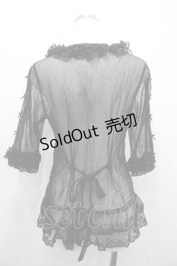 画像2: PINK HOUSE / チュールフリルハシゴレースオーバーブラウス  ブラック I-26-01-18-025-LO-BL-SA-ZI