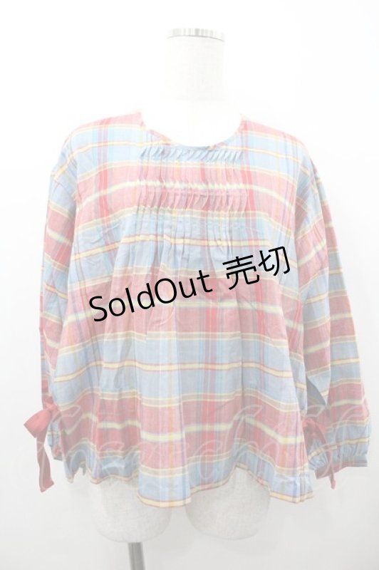 画像1: PINK HOUSE / チェックブラウス  赤Ｘ青チェック I-26-01-18-028-LO-BL-SA-ZI (1)