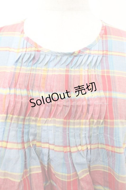 画像3: PINK HOUSE / チェックブラウス  赤Ｘ青チェック I-26-01-18-028-LO-BL-SA-ZI (3)