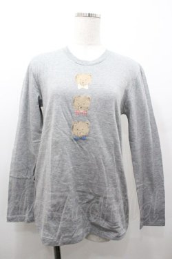 画像1: PINK HOUSE / かおくまプリントカットソー  グレー I-26-01-18-029-LO-TO-SA-ZI