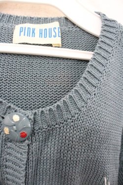 画像4: PINK HOUSE / フラワーボタンニットカーディガン  青 I-26-01-18-031-LO-TO-SA-ZI