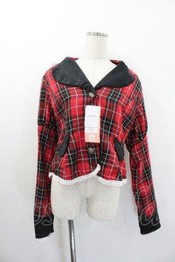画像1: Eri Aino's collaboration / TT*AINCHKベロアジャケット　シャーロットの水曜日 ジャケット LL 赤チェック I-26-01-20-034-EL-JA-SA-ZI