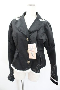 画像1: Eri Aino's collaboration / TT*AINツイルベロアジャケット LL 黒Ｘ白 I-26-01-20-037-EL-JA-SA-ZI