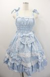 画像1: Angelic Pretty / リボンシャーリングジャンパースカート  サックス I-26-01-20-041-AP-OP-SA-ZI (1)