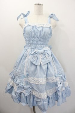 画像1: Angelic Pretty / リボンシャーリングジャンパースカート  サックス I-26-01-20-041-AP-OP-SA-ZI