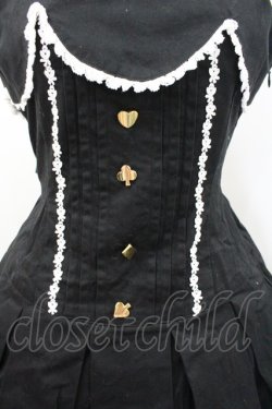 画像2: ALICE and the PIRATES /  トランプクイーンジャンパースカート  ブラック×ホワイト I-26-01-20-042-PA-OP-SA-ZI