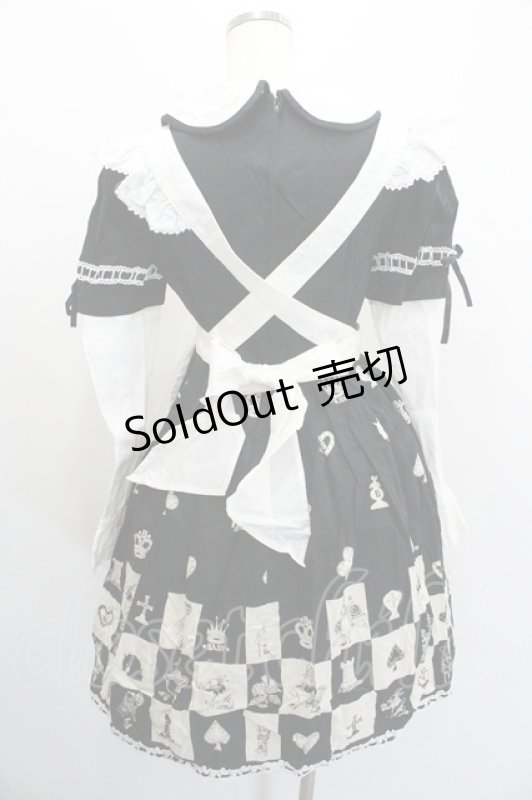 画像4: BABY,THE STARS SHINE BRIGHT / チェス柄アリスのカフェワンピース  黒Ｘ白 I-26-01-20-043-BA-OP-SA-ZI (4)