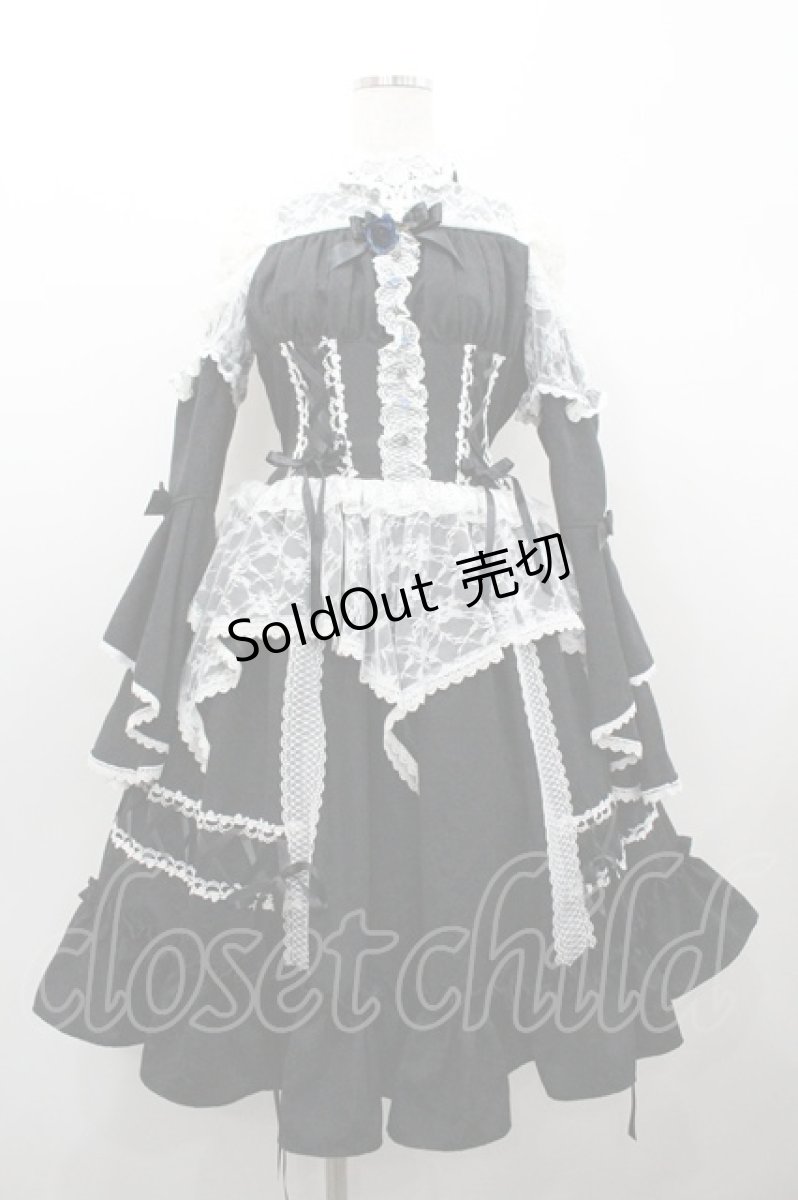 画像1: ALICE and the PIRATES / Wicked Rose Princess~薔薇の魔法~ワンピース  黒 I-26-01-20-047-PA-OP-SA-ZI (1)