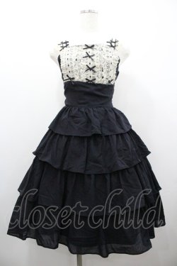 画像1: Innocent World / ブリューエットジャンパースカート  黒 I-26-01-20-049-IW-OP-SA-ZI