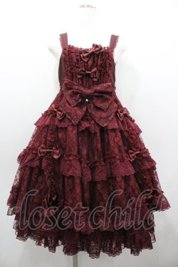 画像1: metamorphose / 【プラスサイズ】追憶の姫君ジャンパースカート  ボルドー I-26-01-20-050-ME-OP-SA-ZI