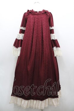 画像2: Henrietta / ロマンチックサロンロココ調ゴージャスワンピース 0 ボルドー I-26-01-20-051-EL-OP-SA-ZI