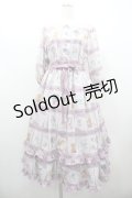 Emily Temple cute / Kitten Stamp Collectionロングワンピース  ラベンダー I-26-01-20-052-ET-OP-AS-ZI