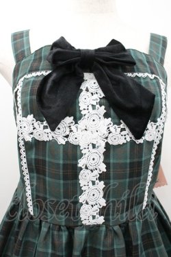 画像3: Eri Aino's collaboration / TTAINリボンレースジャンパースカート L グリーンチェック I-26-01-20-054-EL-OP-SA-ZI