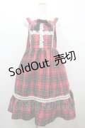 Eri Aino's collaboration / TTAINリボンレースジャンパースカート L 赤チェック I-26-01-20-055-EL-OP-SA-ZI