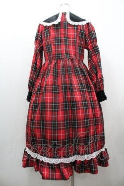 画像2: Eri Aino's collaboration / TTAINベロアリボンOP シャーロットの水曜日 ワンピース L 赤チェック I-26-01-20-056-EL-OP-SA-ZI