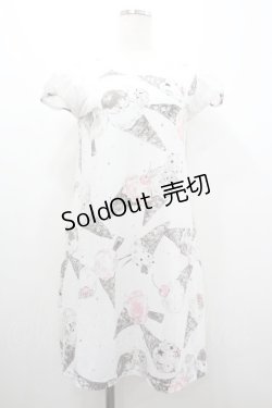 画像1: MILK / ICE CREAMワンピース  白Ｘ黒 I-26-01-20-065-ML-OP-SA-ZI