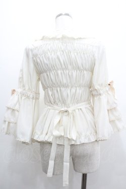 画像2: metamorphose / スクエアあきフリル姫袖ブラウス(ドットデシン)  生成り I-26-01-20-007-ME-BL-SA-ZI