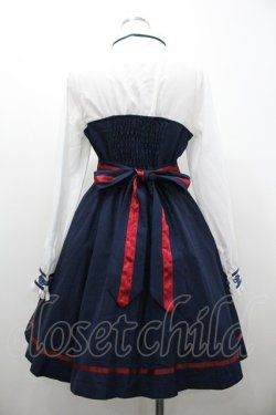 画像2: Amavel / お月見うさぎのレイヤード風チャイナワンピース  ネイビー I-26-01-20-070-CA-OP-SA-ZI