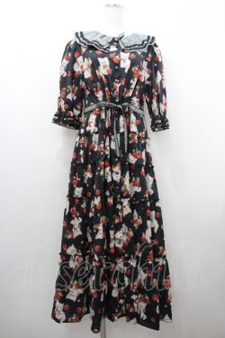 画像1: alcali / alcali × misako aoki/サイベリアンストロベリーワンピース  黒 I-26-01-20-079-LO-OP-AS-ZI