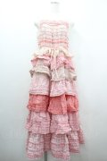 PINK HOUSE / 配色フリル使いキャミソールワンピース  ピンク I-26-01-20-082-LO-OP-SA-ZI