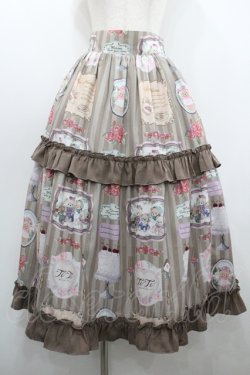 画像1: axes femme kawaii / ティティ×ベアファミリースカート  ブラウン I-26-01-20-083-AX-SK-SA-ZI