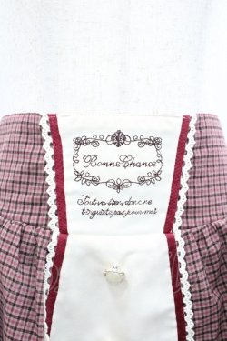 画像3: axes femme / ウエスト刺繍入チェック柄スカート  ボルドーＸ赤 I-26-01-20-085-AX-SK-SA-ZI