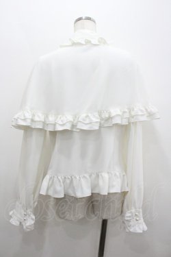 画像2: AND ROMEO / シフォンケープシフォンブラウス  白Ｘ黒 I-26-01-20-010-LO-BL-SA-ZI