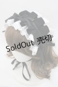 MARBLE / フリルレース&ローズリボンヘッドドレス  黒ｘ白 I-26-01-20-103-GO-AC-SA-ZI