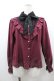 画像1: NOEMIE / 配色フリルレースブラウス  ボルドーＸ黒 I-26-01-20-011-LO-BL-SA-ZI (1)