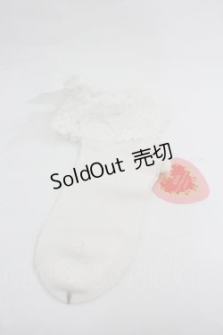 画像1: BABY,THE STARS SHINE BRIGHT / トーションレースクルー丈ソックス  白 I-26-01-20-108-BA-ZA-SA-ZI