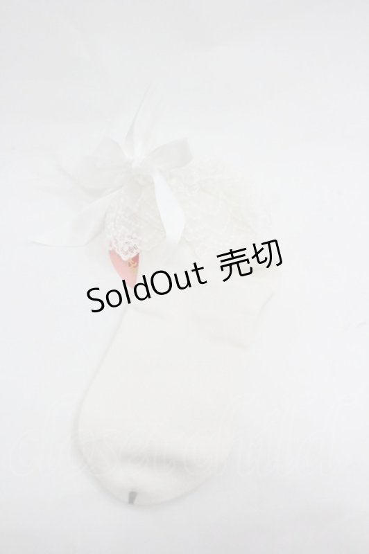 画像1: BABY,THE STARS SHINE BRIGHT / チュールレースクルー丈ソックス  白 I-26-01-20-110-BA-ZA-SA-ZI (1)