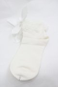 BABY,THE STARS SHINE BRIGHT / チュールレースのクルー丈ソックス  白 I-26-01-20-113-BA-ZA-SA-ZI