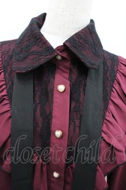 画像3: NOEMIE / 配色フリルレースブラウス  ボルドーＸ黒 I-26-01-20-011-LO-BL-SA-ZI