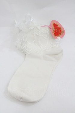 画像1: BABY,THE STARS SHINE BRIGHT / チュールレースクルー丈ソックス  白 I-26-01-20-118-BA-ZA-SA-ZI