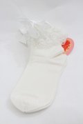 BABY,THE STARS SHINE BRIGHT / チュールレースクルー丈ソックス  白 I-26-01-20-119-BA-ZA-SA-ZI