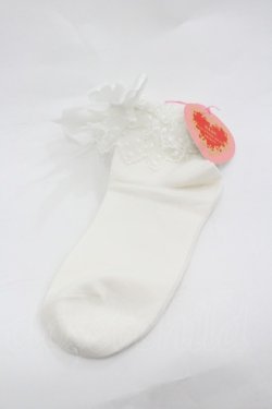 画像1: BABY,THE STARS SHINE BRIGHT / チュールレースクルー丈ソックス  白 I-26-01-20-120-BA-ZA-SA-ZI
