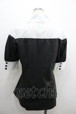 画像2: MIHO MATSUDA / ブラウス・シーレ M 黒Ｘ白 I-26-01-20-013-GO-BL-SA-ZI