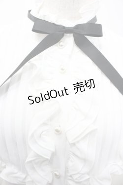 画像3: AND ROMEO / フリルシフォンピンタック長袖ブラウス  白Ｘ黒 I-26-01-20-014-LO-BL-SA-ZI