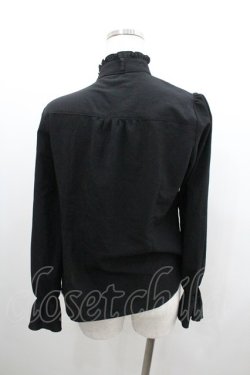 画像2: axes femme / リボン付フリルブラウス  黒 I-26-01-20-019-AX-BL-SA-ZI