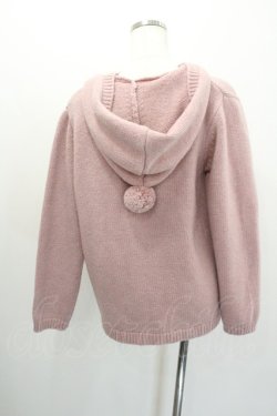 画像2: PINK HOUSE / PHロゴワッペン付きフードニットカーディガン  ピンク I-26-01-20-031-LO-TO-SA-ZI