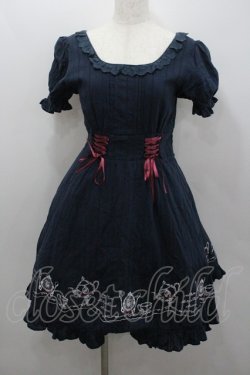 画像1: Amavel / ティーセット刺繍コットンワンピース  ネイビーＸ赤Ｘ白 I-26-01-22-036-CA-OP-SA-ZI