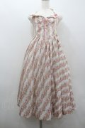 LACE MADE / トスカニーローズコルセットドレス L 白Ｘピンク I-26-01-22-038-EL-OP-SA-ZI