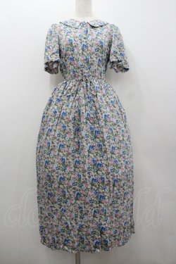 画像1: merry jenny / フラワー総柄ワンピース  アイボリーＸ青Ｘピンク I-26-01-22-039-LO-OP-SA-ZI