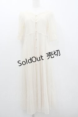 画像1: F&A / ストライプレースガウンワンピース  生成り I-26-01-22-040-LO-OP-SA-ZI