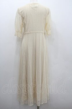 画像2: F&A / ストライプレースガウンワンピース  生成り I-26-01-22-040-LO-OP-SA-ZI