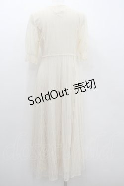 画像2: F&A / ストライプレースガウンワンピース  生成り I-26-01-22-040-LO-OP-SA-ZI